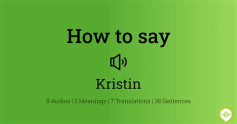 kristin pronunciation|Pronunciation of Kristin : How to pronounce Kristin.